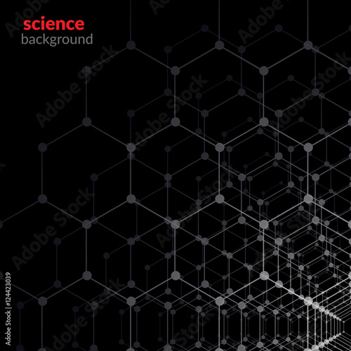 Modern scientific background with polygons. Eps10 vector illustration.