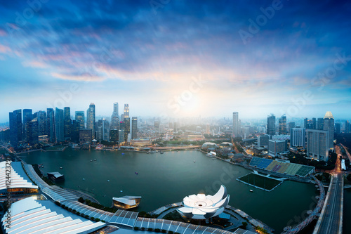 Photography Singapore`s business district, Singapore city Skyline, Singapore