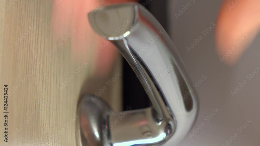 Girl trying to open locked door. Denied access and failure concepts, 4K close up shot Girl trying to open locked door. Denied access and failure concepts, 4K close up shot