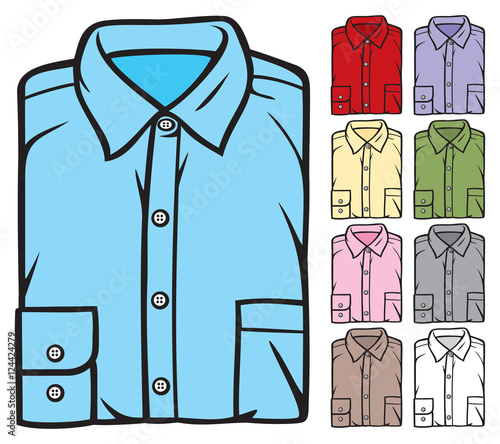 set of bright folded shirts