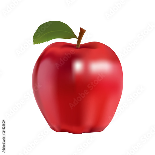 Red Apple on white background