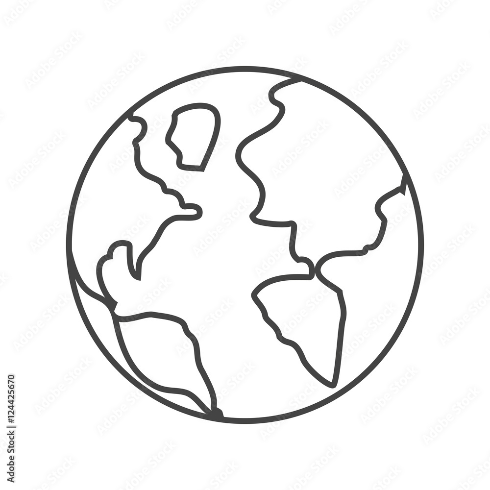 Planet icon. Earth sphere and world theme. Isolated design. Vector illustration Planet icon. Earth sphere and world theme. Isolated design. Vector illustration