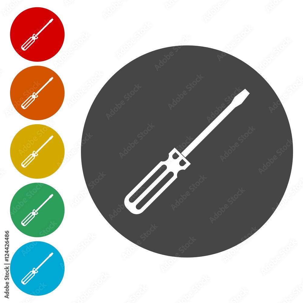 Screwdriver flat circle icon Screwdriver flat circle icon