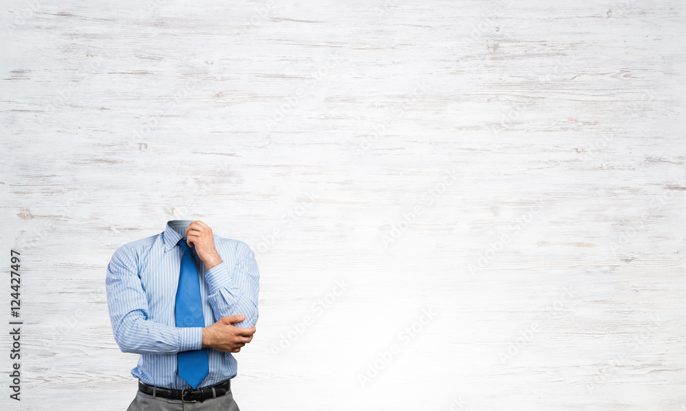 Headless pensive businessman Headless pensive businessman