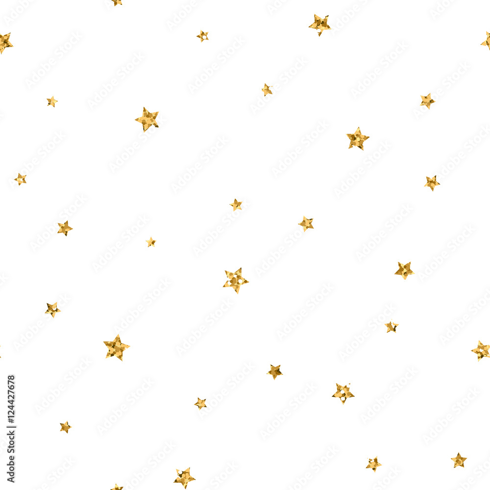 Stars seamless pattern gold and white retro background. Abstract bright golden design for wallpaper, Christmas decoration, confetti, textile, wrapping. Symbol of holiday. Vector illustration Stars seamless pattern gold and white retro background. Abstract bright golden design for wallpaper, Christmas decoration, confetti, textile, wrapping. Symbol of holiday. Vector illustration