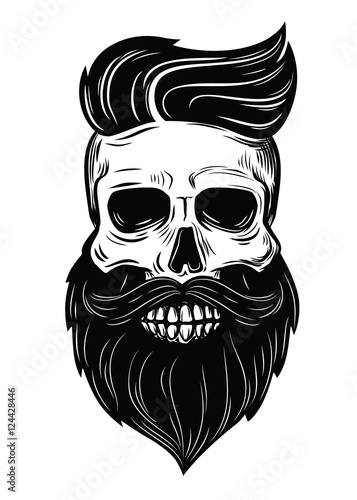 skull illustration on white