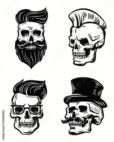 set of skull illustration