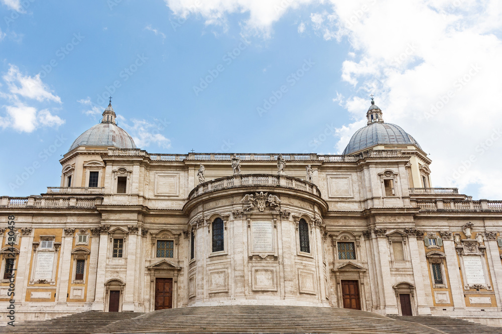View of the back of the Basilica di Santa Maria Maggiore in Rome, Italy