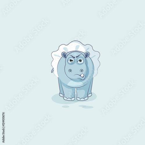 Vector Illustration Emoji character cartoon ballerina Hippopotamus with angry emotion
