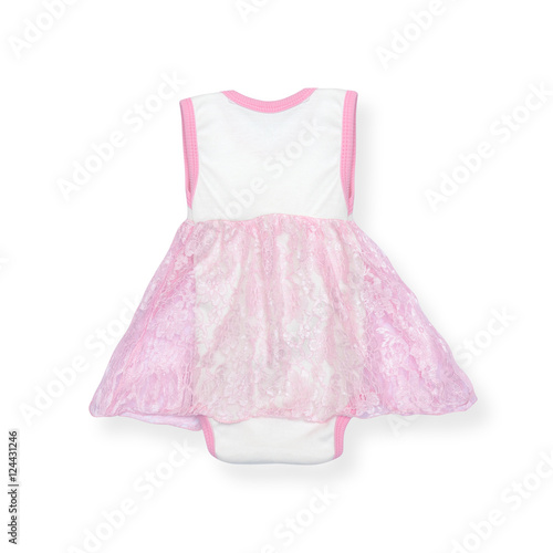 baby bodysuit with skirt isolated on white
