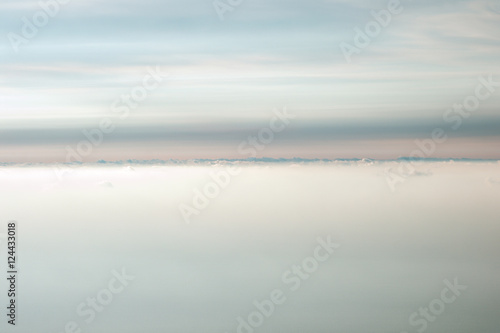 Cloudy Sky background beautiful scenery with natural soft colors Aerial view from mountain summit