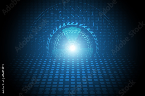 dot and circle abstract futuristic technology on blue background