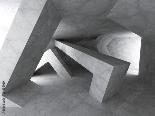 Darck Concrete Architecture Background. Geomewtric Chaotic