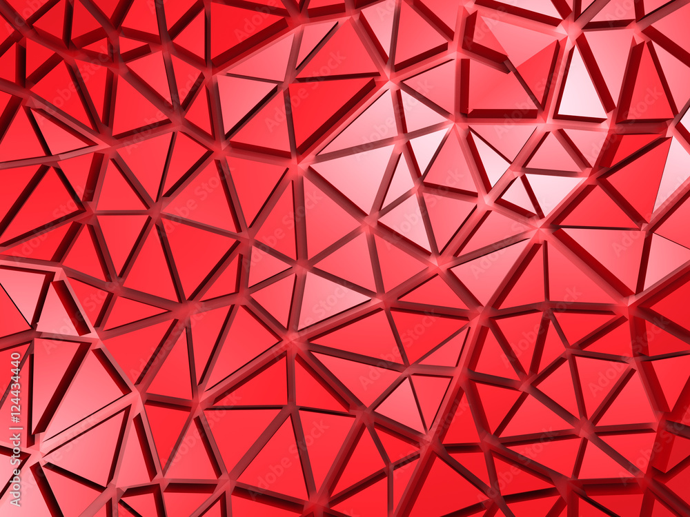 Red Chaotic Polygonal Mosaic Pattern Background