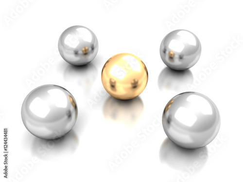 Leadership Concept With Golden Leader Sphere