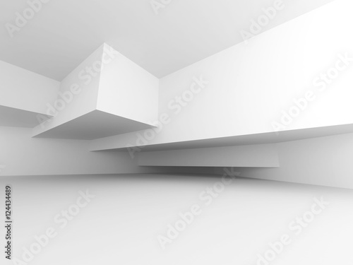 Wallpaper Mural White Modern Architecture Geometric Background. 3d Render Illustration Torontodigital.ca