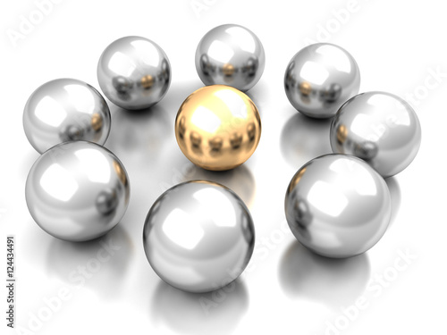 Leadership Golden Sphere Concept. Success Business Leader