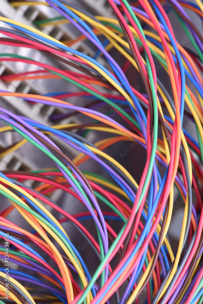 Colorful electrical wire used in telecommunication internet cable network and computer system Colorful electrical wire used in telecommunication internet cable network and computer system