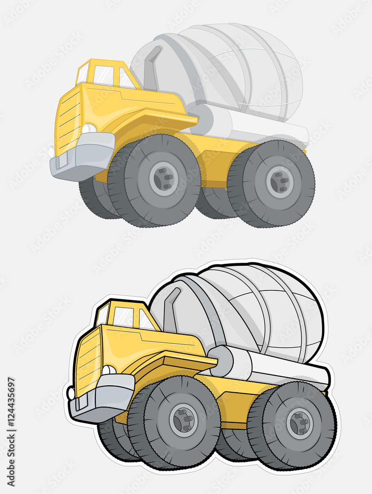 Concrete Mixer Trucks Vectors