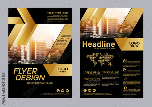 Gold Brochure Layout design template. Business Annual Report Flyer Leaflet cover Presentation Modern background. illustration vector in A4 size