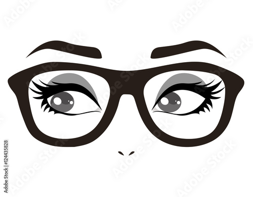 Eyes with glasses