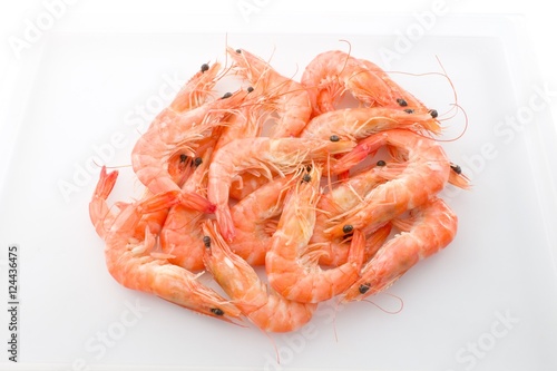 Cooked Prawns or Tiger Shrimps in A Tray