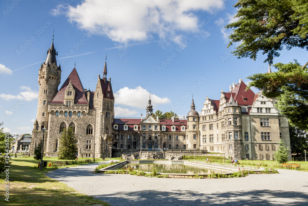 Fototapeta premium View on Moszna Castle - Poland, Europe.
