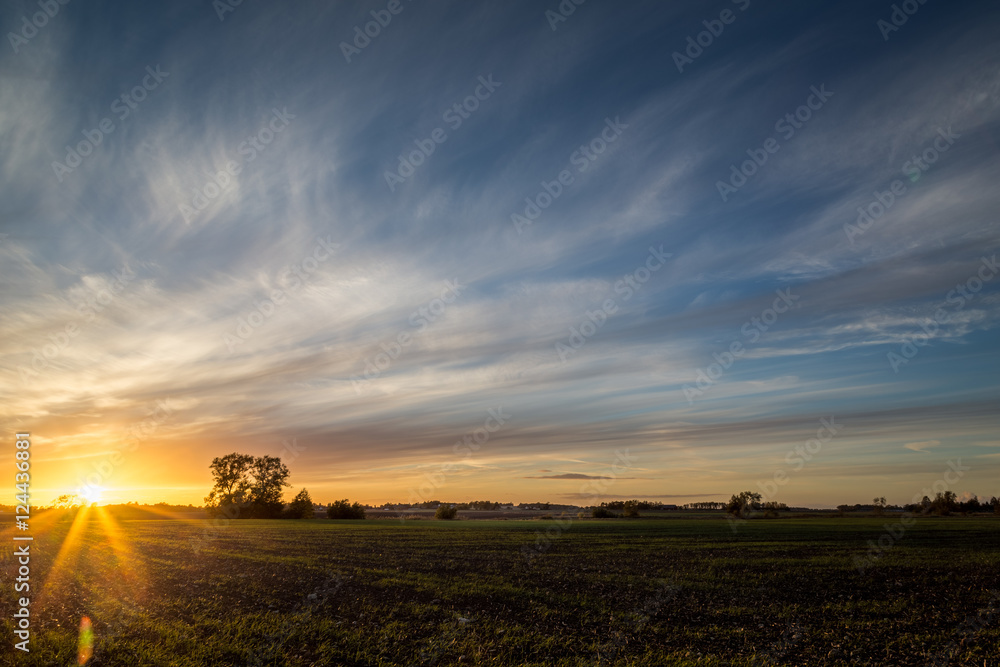Fototapeta premium Sunset and clouds