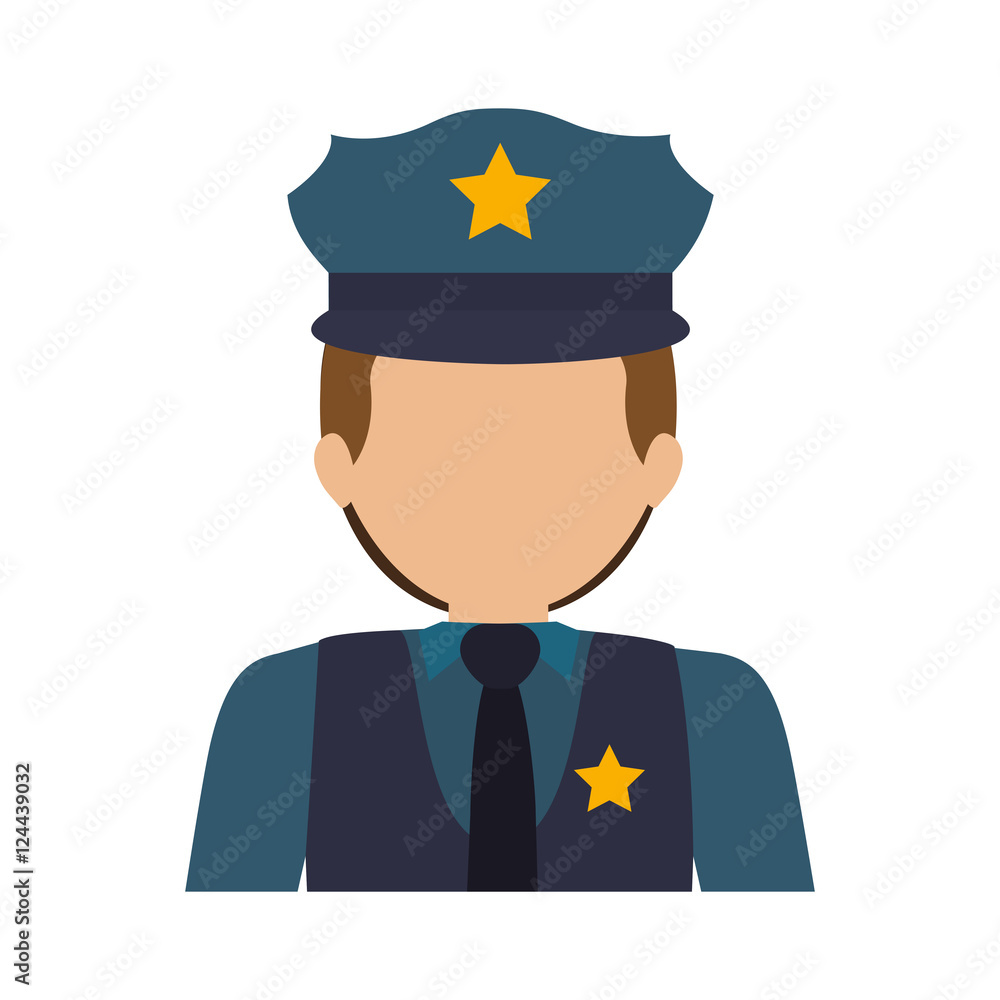 avatar policeman. officer cop wearing uniform over white background. vector illustration avatar policeman. officer cop wearing uniform over white background. vector illustration