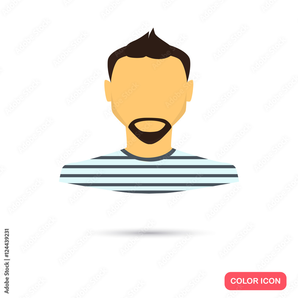 Human male avatar color flat icon