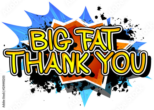 Big Fat Thank You - Comic book style text on comic book abstract background.