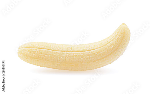 Banana.Peeled banana fruit isolated on white background