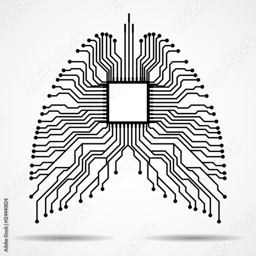 Abstract human lung, technology background, vector illustration eps 10