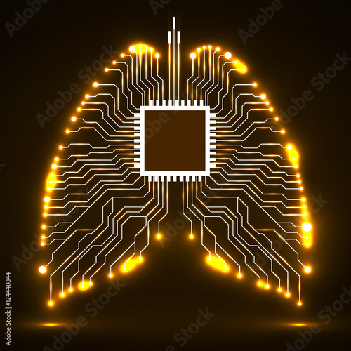 Abstract human lung, technology background, vector illustration eps 10