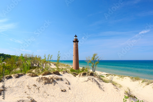 Little Sable Point Lighthouse in dunes  built in 1867