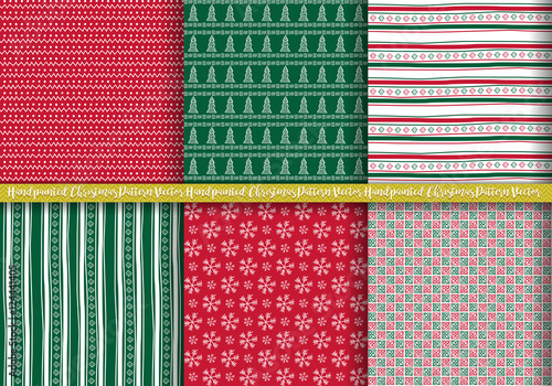 Handpainted Handmade Xmas Christmas Vector Pattern Illustration