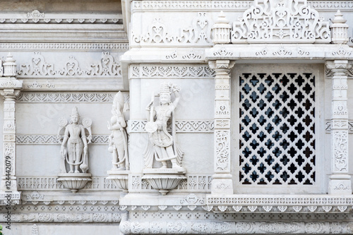 Exterior of the Hindu temple, BAPS Shri Swaminarayan Mandir, in Neasden, London photo