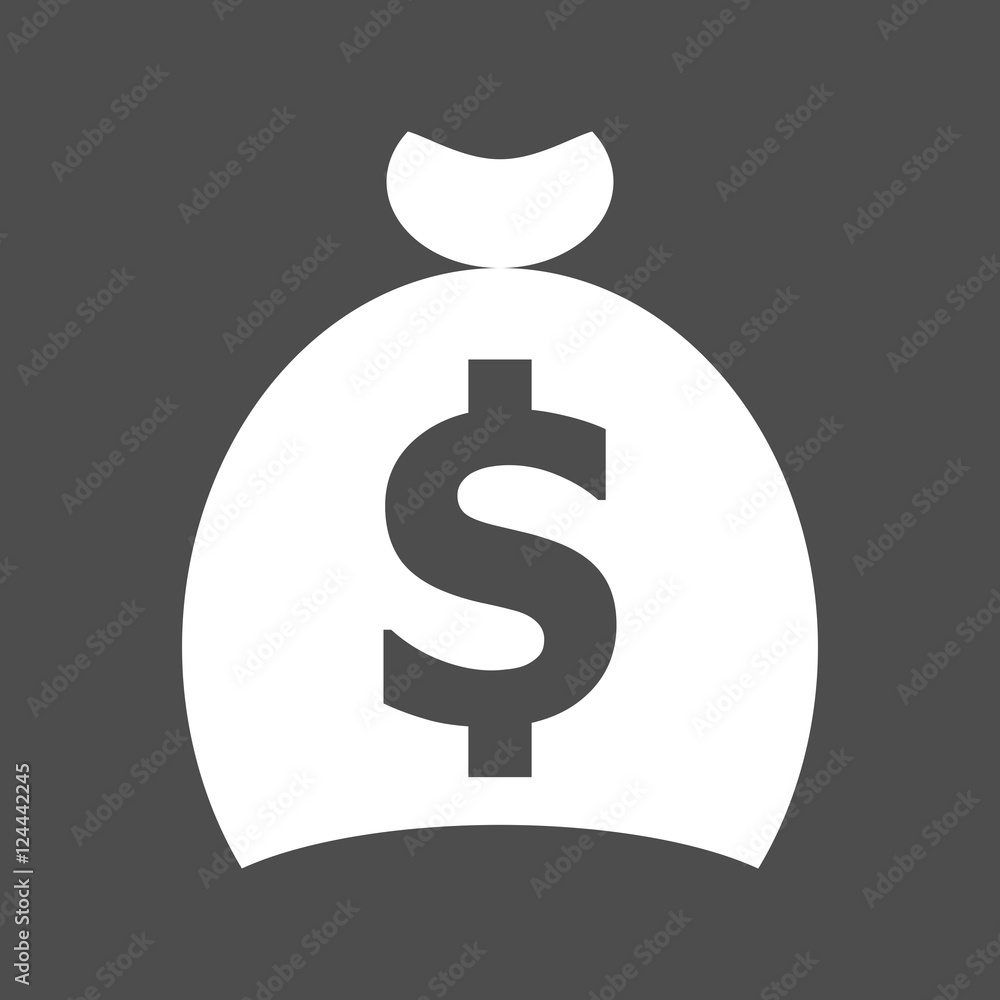 Simple money bag icon vector.