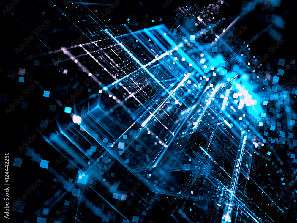 Fototapeta premium Abstract blurred tech background - digitally generated image