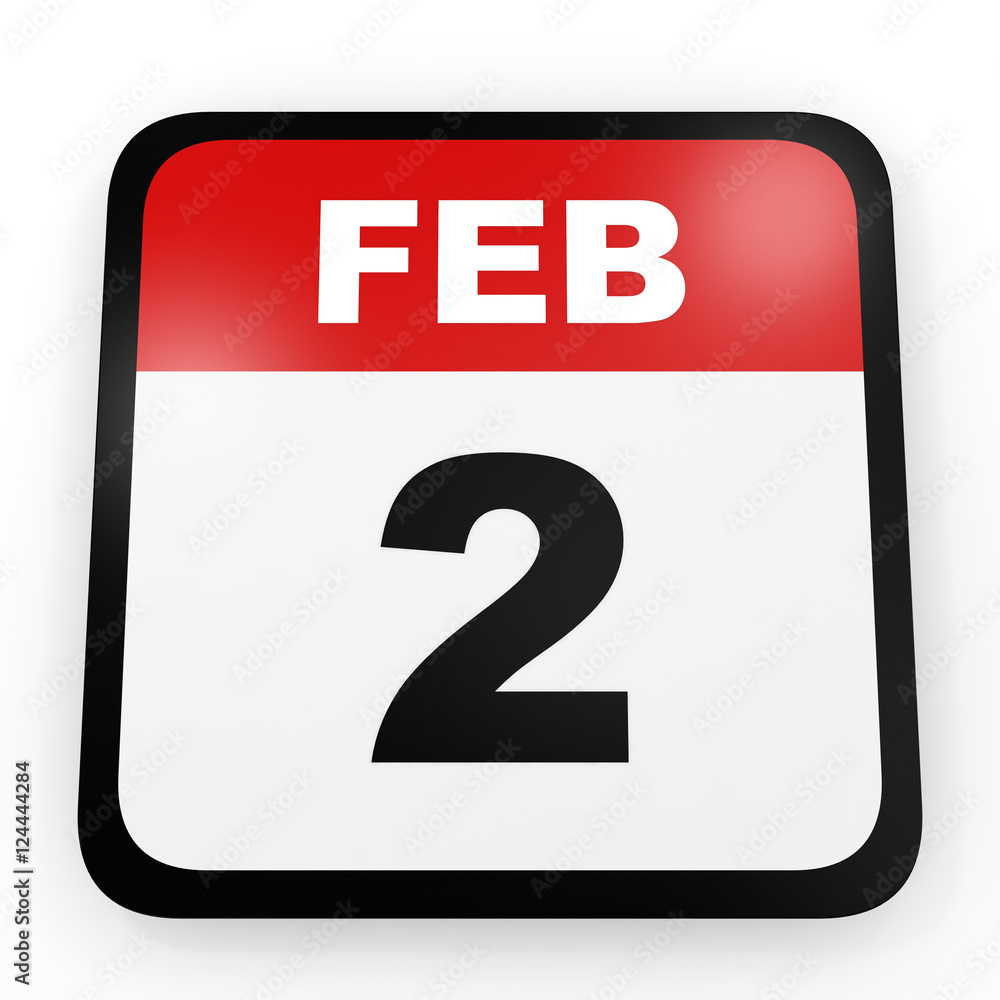 February 2. Calendar on white background. February 2. Calendar on white background.