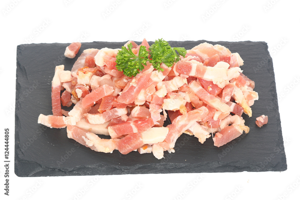 Lardons sur plateau ardoise