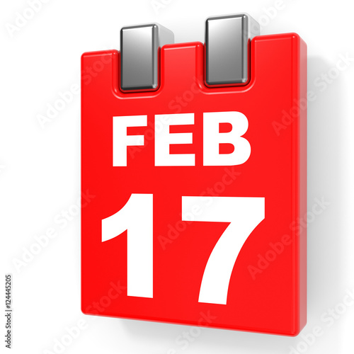 February 17. Calendar on white background. © icreative3d
