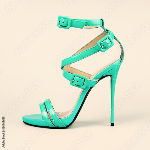 blue female shoes photo