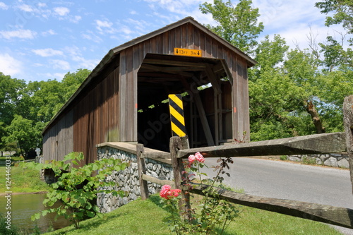 Pennsylvania covered bridge in summer. photo