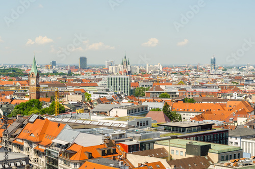 Panoramic view of the city Munich in Bavaria, Germany
