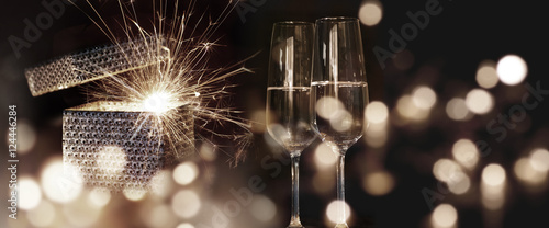 Canvas Print Fiery new year wishes
