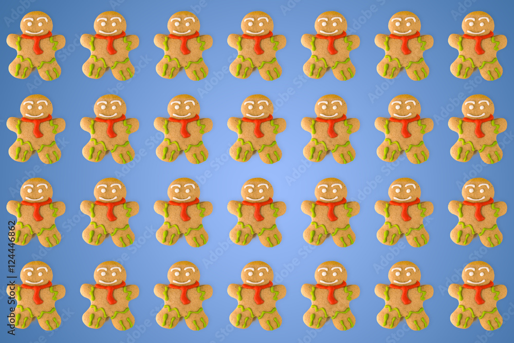 Obraz premium gingerbread man in the background, Christmas concept