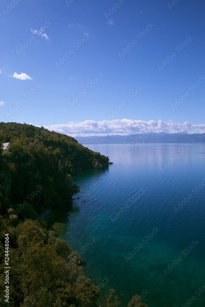 Sunny day on the shore of lake Ohrid