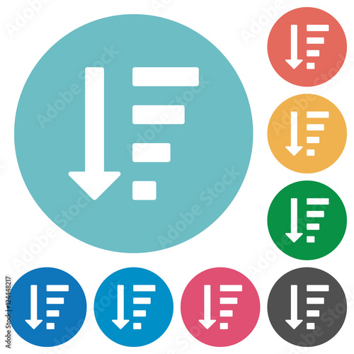 Flat descending ordered list mode icons