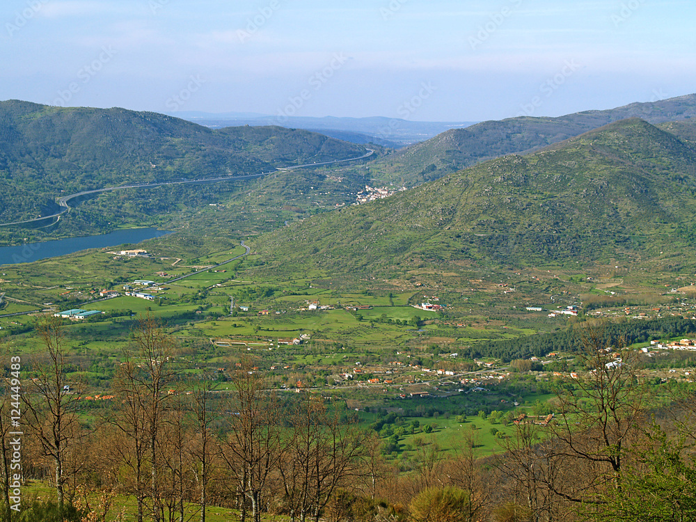 Hervas, mountain village on springtime